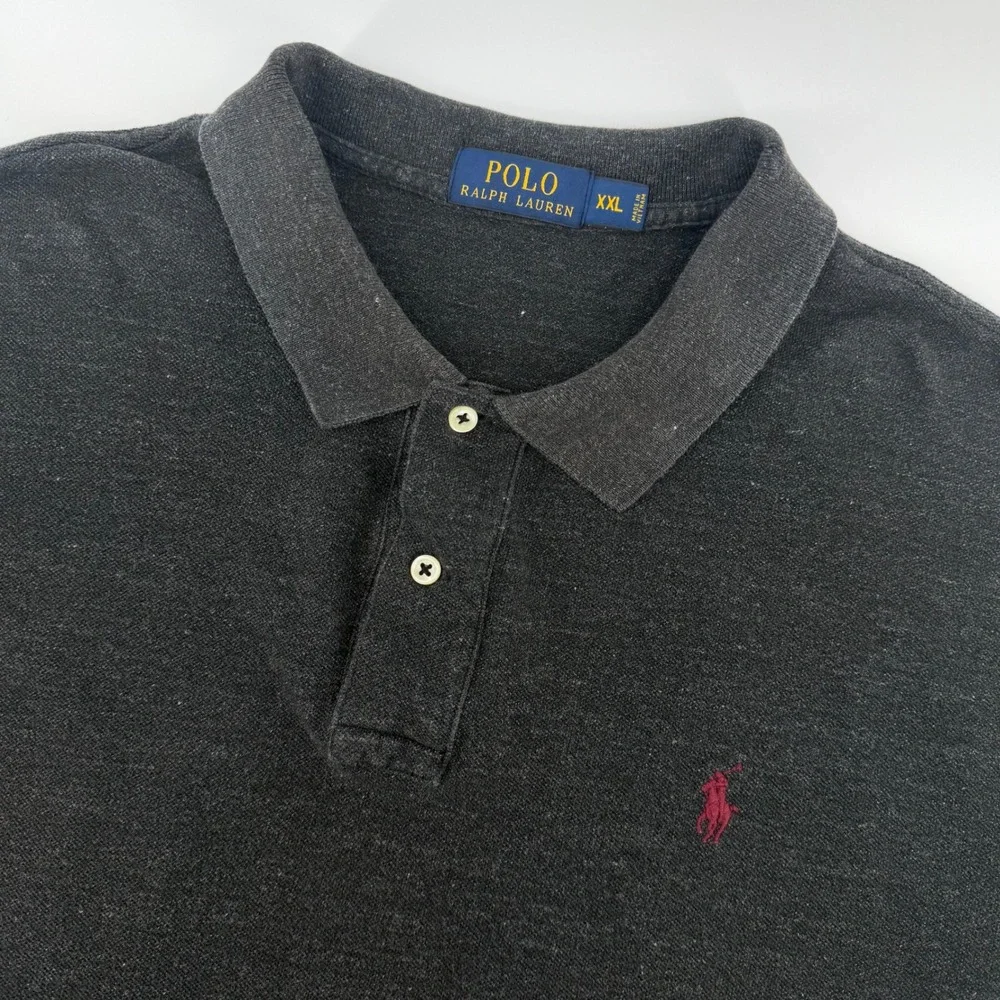 Polo Ralph Lauren Polo Shirt Mens XXL Charcoal Grey Heathered Red Pony Logo